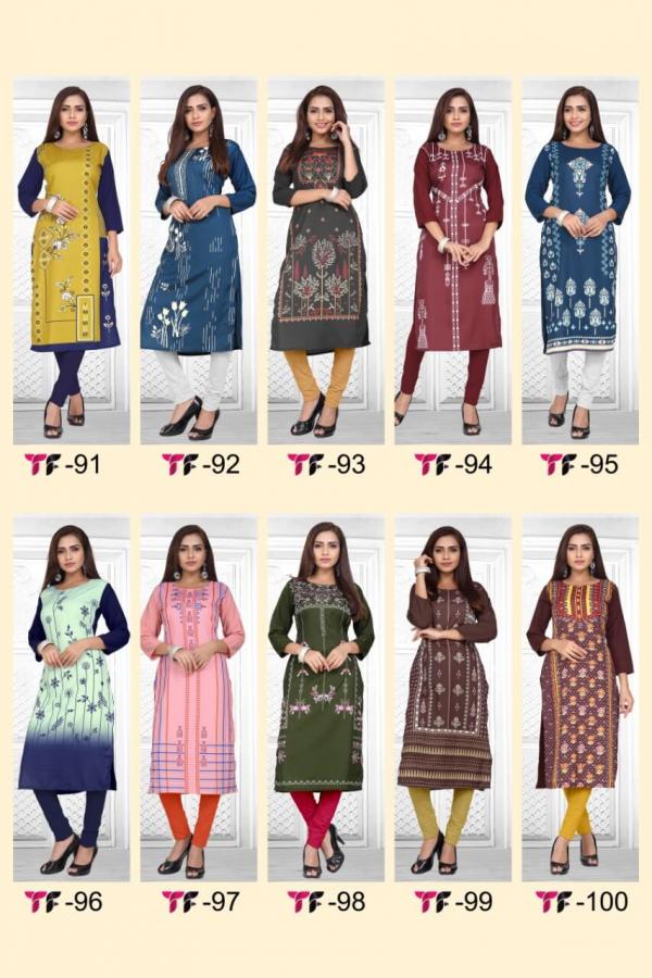 Crepe 5 Fancy Crepe Printed Kurti Catalogue